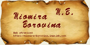 Miomira Borovina vizit kartica